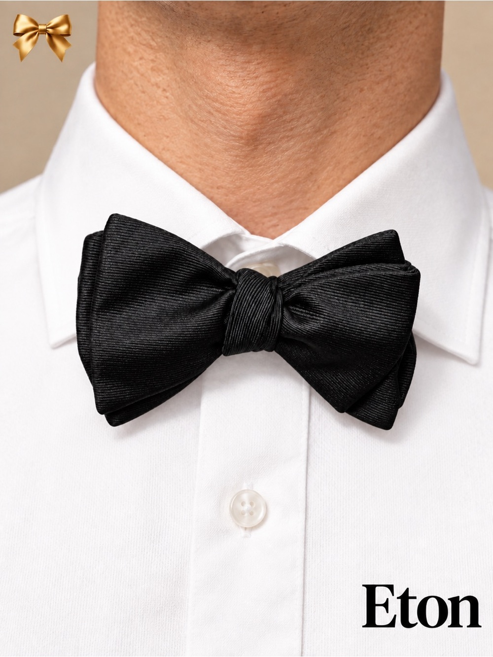 Eton Black Silk Bow Tie Made In England